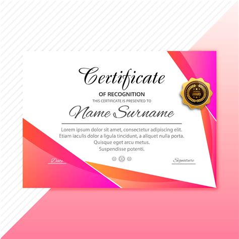 Certificate colorful template colorful wave design 246271 Vector Art at ...