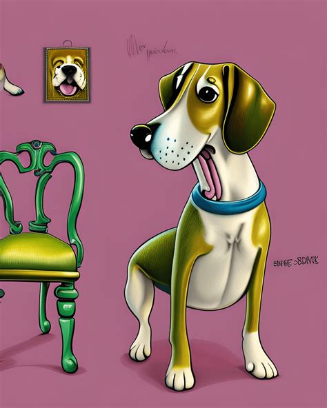 Super Cute Funny Beagle Dog on a Chair · Creative Fabrica