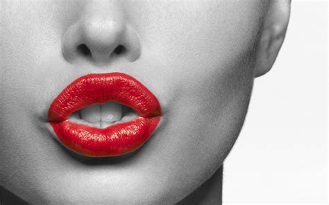 Red lipstick on lips wallpapers and images - wallpapers, pictures, photos