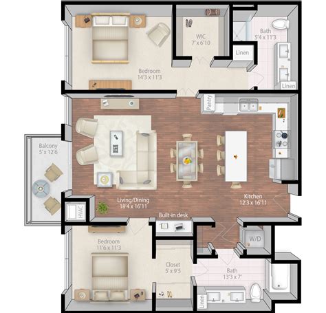 blueprint for a nice apartment - 8mx12m approx | Condo floor plans, Luxury condo floor plans ...