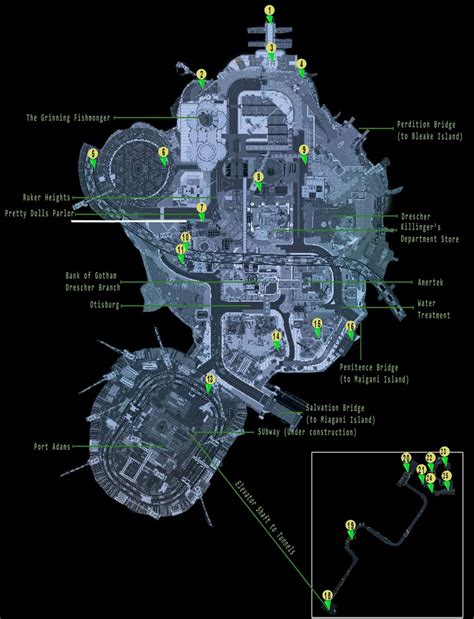 Riddler Breakable Objects Arkham Knight Hq : Arkham Knight Batman Founders Island Map Guide ...