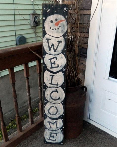 Welcome Snowmen Winter Primitive Sign - Etsy | Christmas wood crafts ...