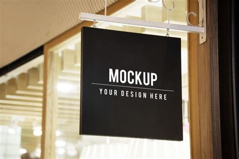 Free PSD | Mockup sign outside of a shop | Logotipo 3d, Modelos de logotipo, Placa de loja