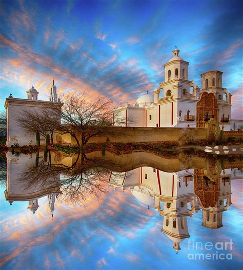 Reflecting On San Xavier del bac Mission Photograph by Bob Christopher - Fine Art America