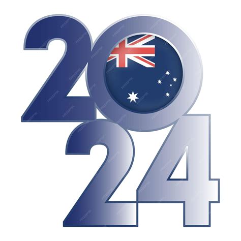 Premium Vector | Happy New Year 2024 banner with Australia flag inside ...