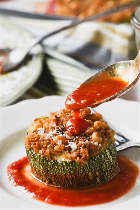 Cheesy Italian Stuffed Zucchini • for BIG zucchini!