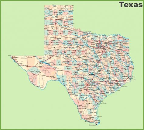 Texas Road Map With Cities And Towns - Printable Maps