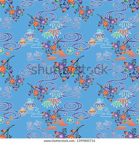 Design Okinawa Traditional Culture Bingata Stock Vector (Royalty Free) 1399800716