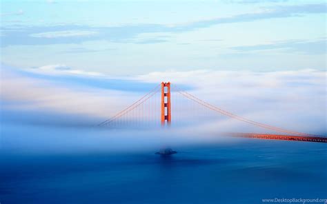 Golden Gate Bridge Covered In Fog Wallpapers HD Desktop Background