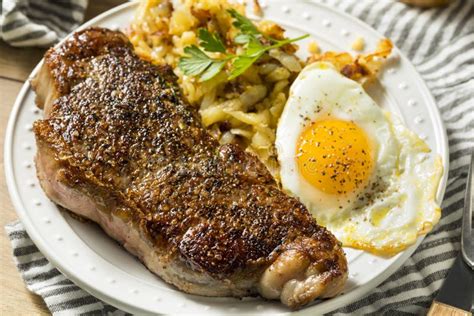 Homemade Steak and Eggs Breakfast Stock Image - Image of gourmet, meat: 127311525