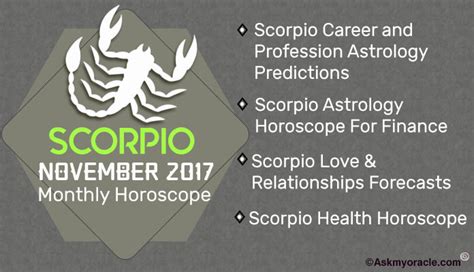 November 2017 Scorpio Monthly Horoscope