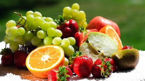 Grapes, strawberries, orange and apple fruits HD wallpaper | Wallpaper Flare