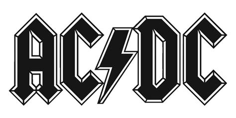 the letters ac dc are black and white with lightning bolt on them, as ...