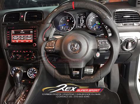 Golf MK6 Carbon Steering Wheel GTI / R | Rexsupersport - Specializes In Providing Carbon Fibre ...