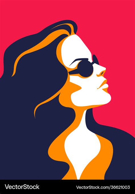 Trendy woman minimalist portrait female profile Vector Image