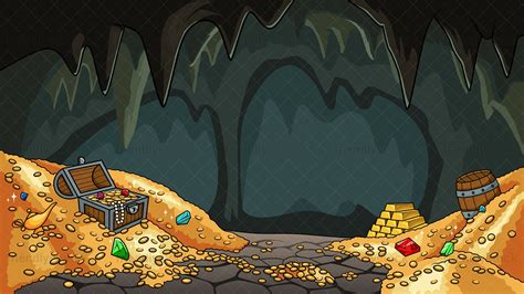Treasure Cave Background Cartoon Vector Clipart - FriendlyStock