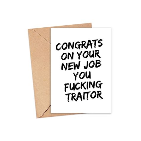 Congrats New Job Card Funny New Job Card Card Funny - Etsy