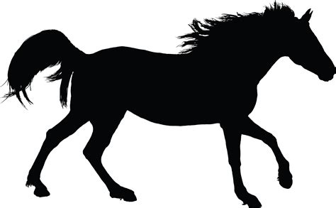 Free Clipart Of A Black Silhouette of a Horse