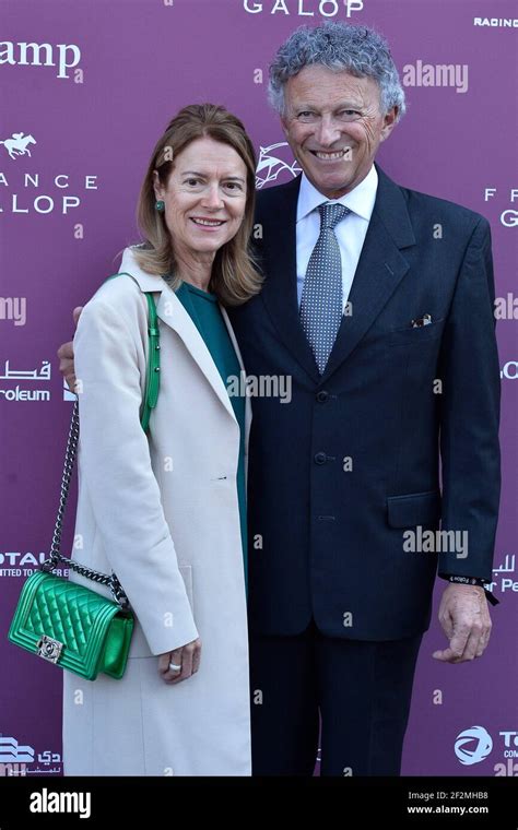 Journalist Nelson Montfort and his wife during the 94th Qatar Prix de l ...