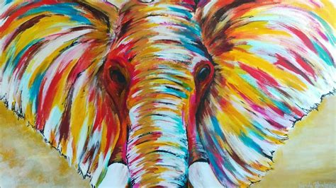 Colorful Elephant art, abstract acrylic painting - YouTube