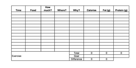 40 Simple Food Diary Templates & Food Log Examples