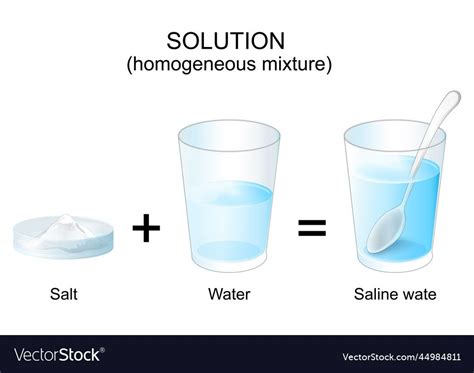 Experiment with salt and water making a saline vector image on VectorStock