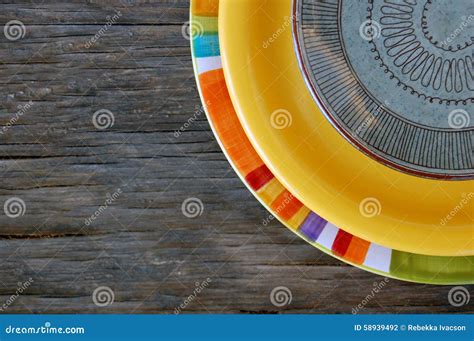 Colorful plates stock photo. Image of ceramic, clean - 58939492