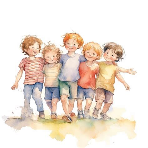 Premium AI Image | Watercolor Childrens Illustration