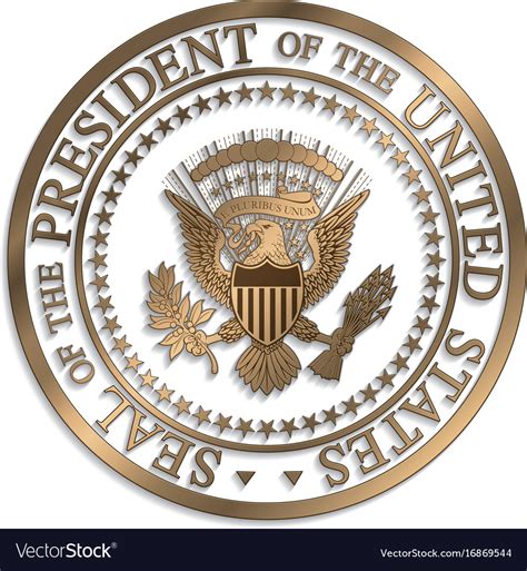 Presidential seal - gold against white ai Vector Image