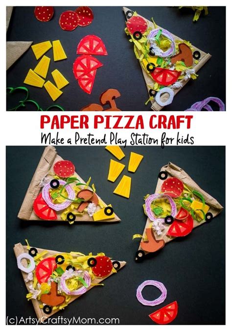 Pretend Play Food - Paper Pizza Craft for Kids