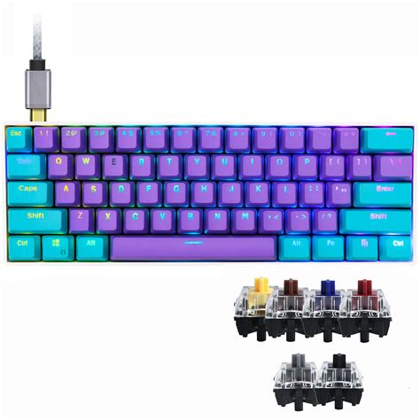 Buy Gk61 60% Percent Keyboard with Silver Speed Switch SK61 RGB Mini ...