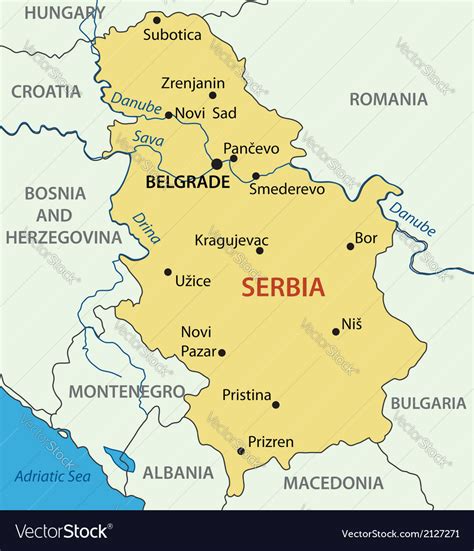 Republic of serbia - map Royalty Free Vector Image