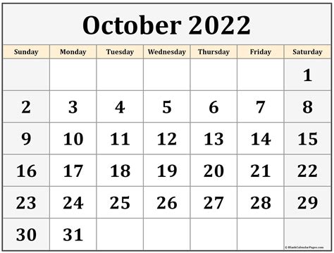 October 2022 calendar | free printable calendars