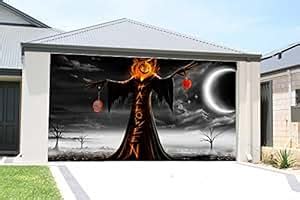 Amazon.com: 3D Garage Door Cover Halloween Decor for Outdoor Decorations of House Pumpkin Mural ...