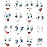 Cartoon faces with various expressions Stock Vector Image by ©milinz #12684346