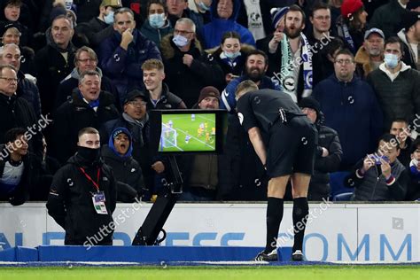 Referee Rob Jones Uses Var Screen Editorial Stock Photo - Stock Image ...