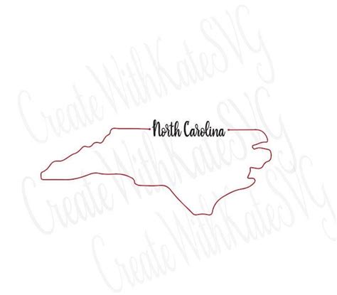 North Carolina State Outline SVG, NC Outline - Etsy