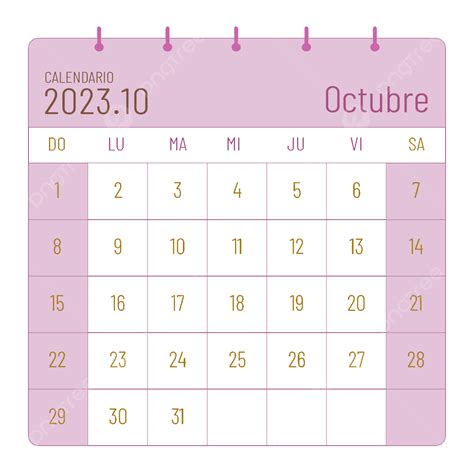 Desk Calendar 2023 Vector Hd PNG Images, 2023 October Spanish Calendar ...