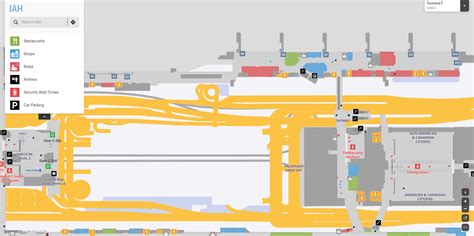 Terminal D map IAH airport - George Bush Intercontinental Airport