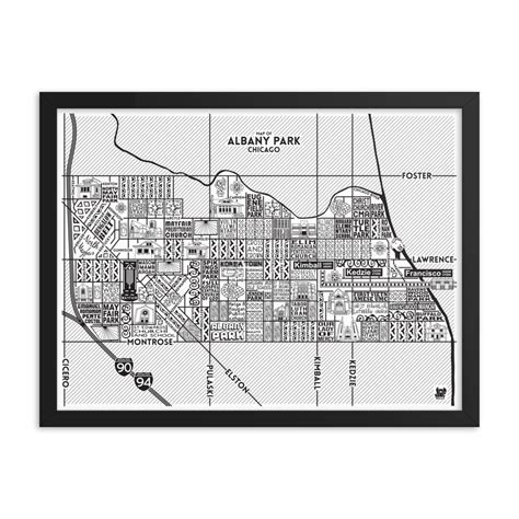 Albany Park Map: Chicago Art Prints for Sale — Joe Mills Illustration