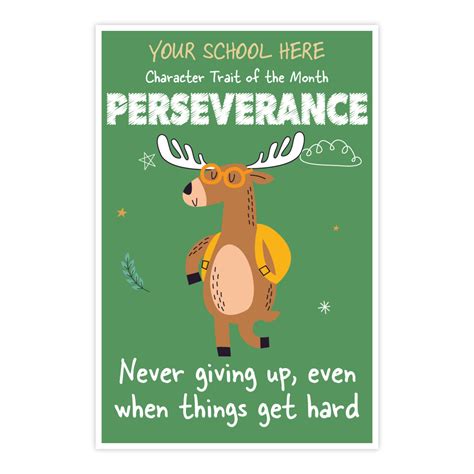 Character Trait of the Month Custom Poster - Perseverance (Moose)