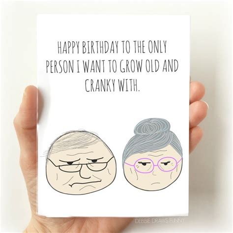 Old and Cranky Funny Love Card Funny Card for Husband Wife | Etsy ...