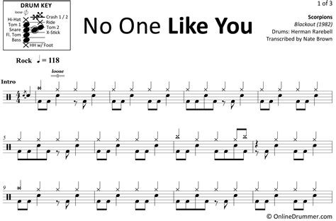 No One Like You - Scorpions - Drum Sheet Music | OnlineDrummer.com