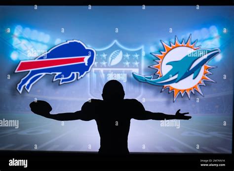 BUFFALO, USA, JANUARY 10, 2023: Miami Dolphins vs. Buffalo Bills. NFL ...