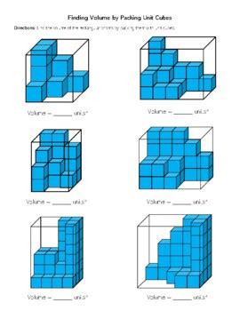 Finding Volume by Packing Unit Cubes - WORKSHEET for students! | TPT