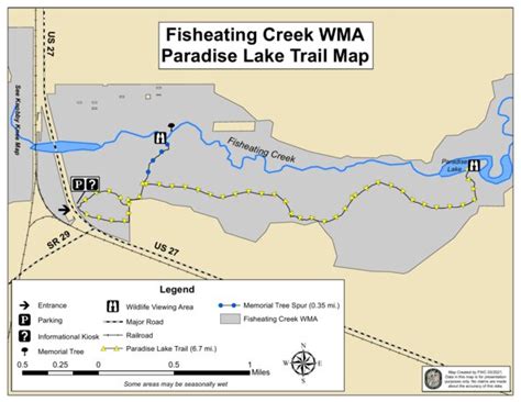 Fisheating Creek WMA Paradise Lake Trail Map map by Florida Fish and ...