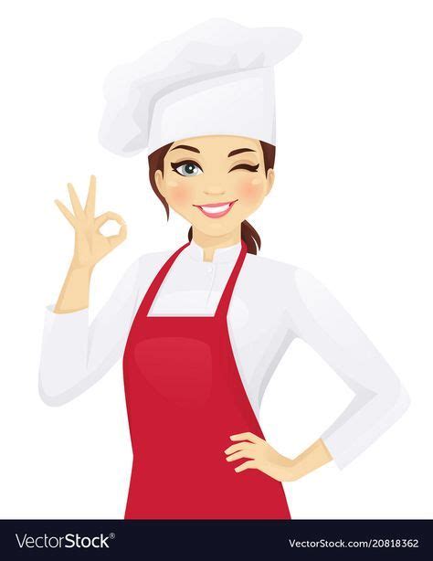 Chef woman gesturing ok Royalty Free Vector Image | Logotipo de chef ...