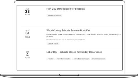 Calendars & Events | Wood County Schools