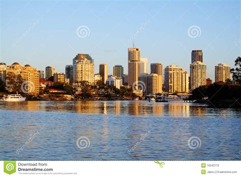 Brisbane City Skyline Australia Stock Image - Image of modern, calm: 16343773