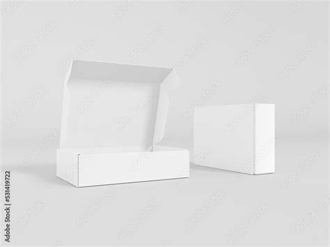Rectangular cardboard box mockup. packaging delivery box mock-up for branding. 3d rendered ...